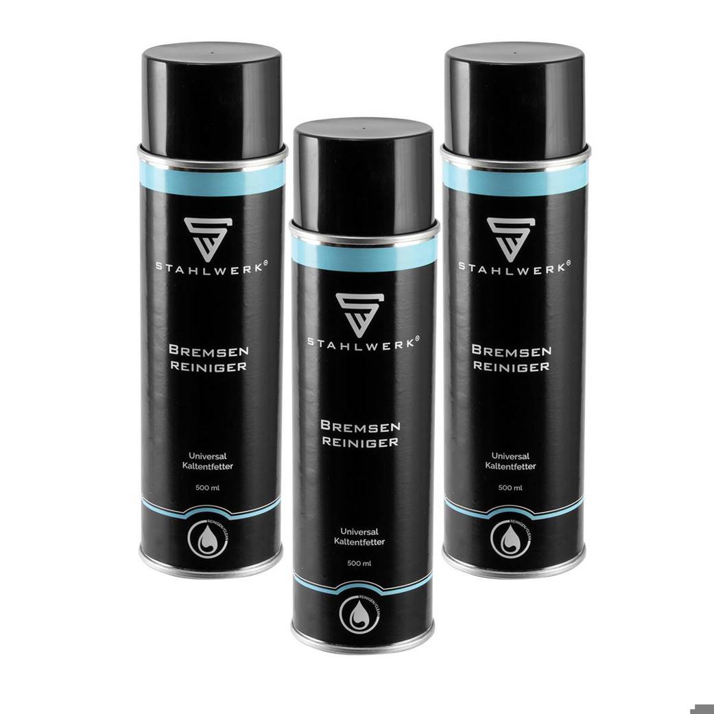 STAHLWERK - 3x Bremsenreiniger und Kaltentfetter (500ml)