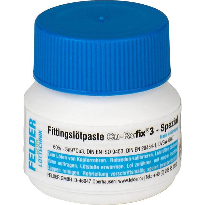 Felder - Cu-Rofix® 3 - Spezielle Fittingslötpaste (100g) mit Sicherheitsmerkmalen