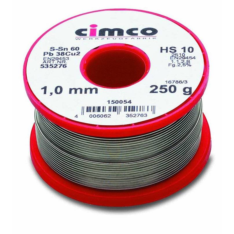 Cimco - 150054 Elek.Lot-S Lötzinn 1mm 250g (Mehrfarbig)