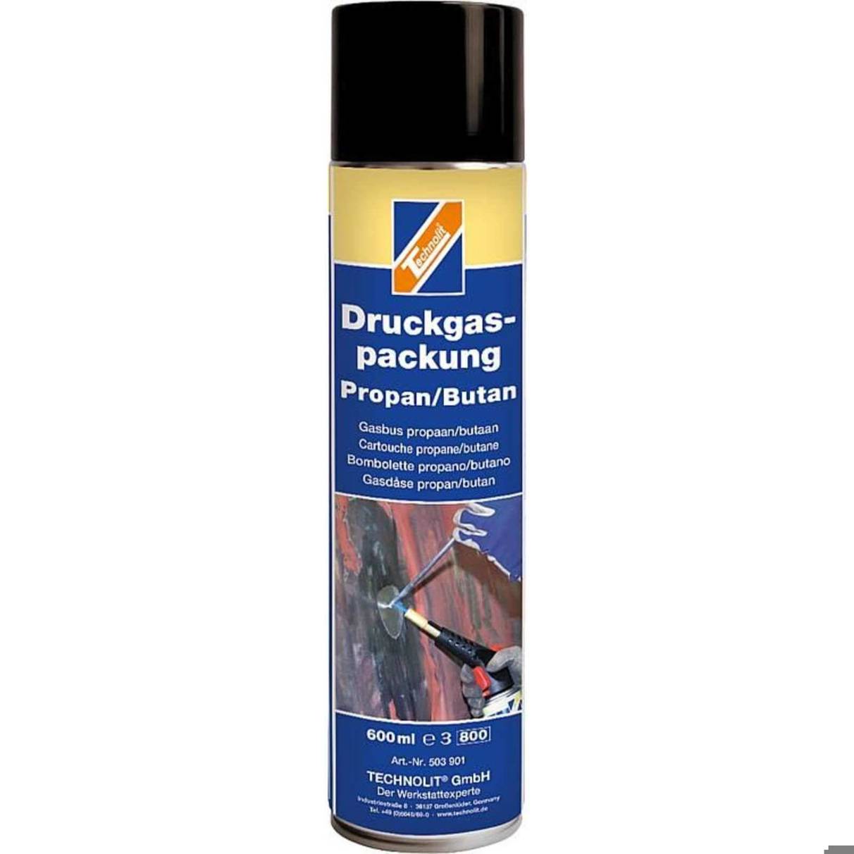 Technolit - Druckgaspackung Propan-Butan - 0.6L Hochleistungs-Kraftstoff