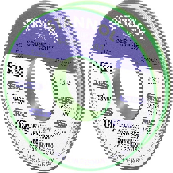 Stannol - S321 (Lötzinn, bleifrei Spule, Sn99,3Cu0,7) 100g 1mm