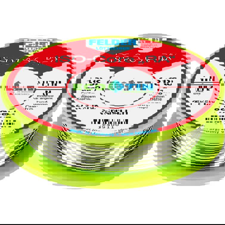 Felder - ISO-Core "RA" Sn99Cu1 Lötzinn (Sn99,3Cu0,7, Spule, 1mm, 0.100kg)