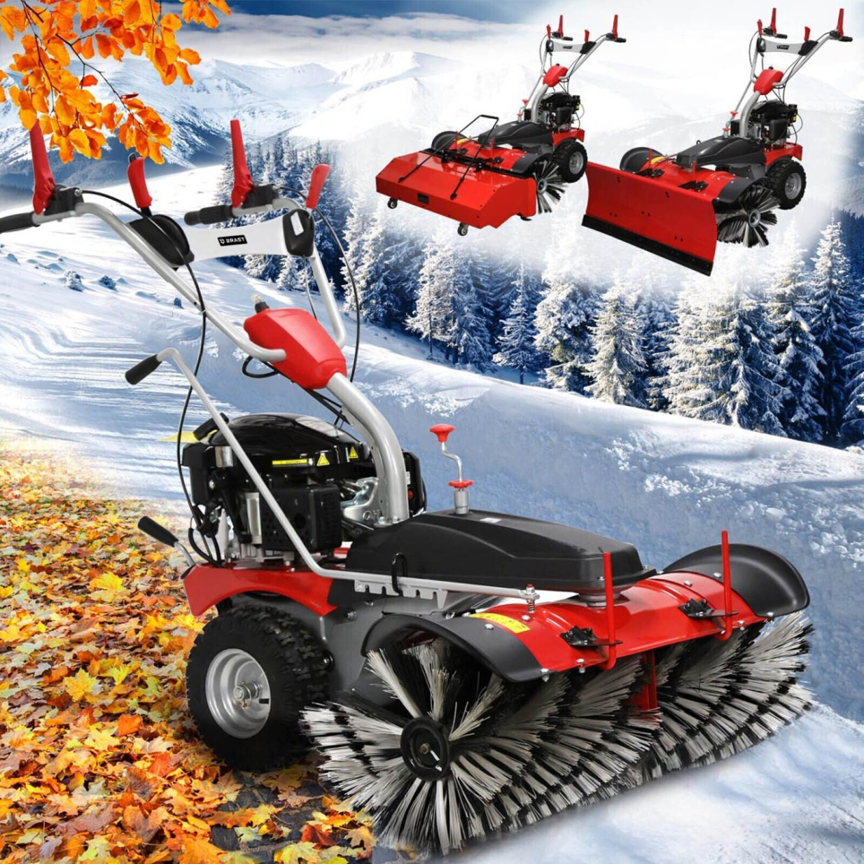 Brast - Kehrmaschine - Benzin-Kehrmaschine - 6,5 PS, 100 cm Arbeitsbreite, Elektrostart