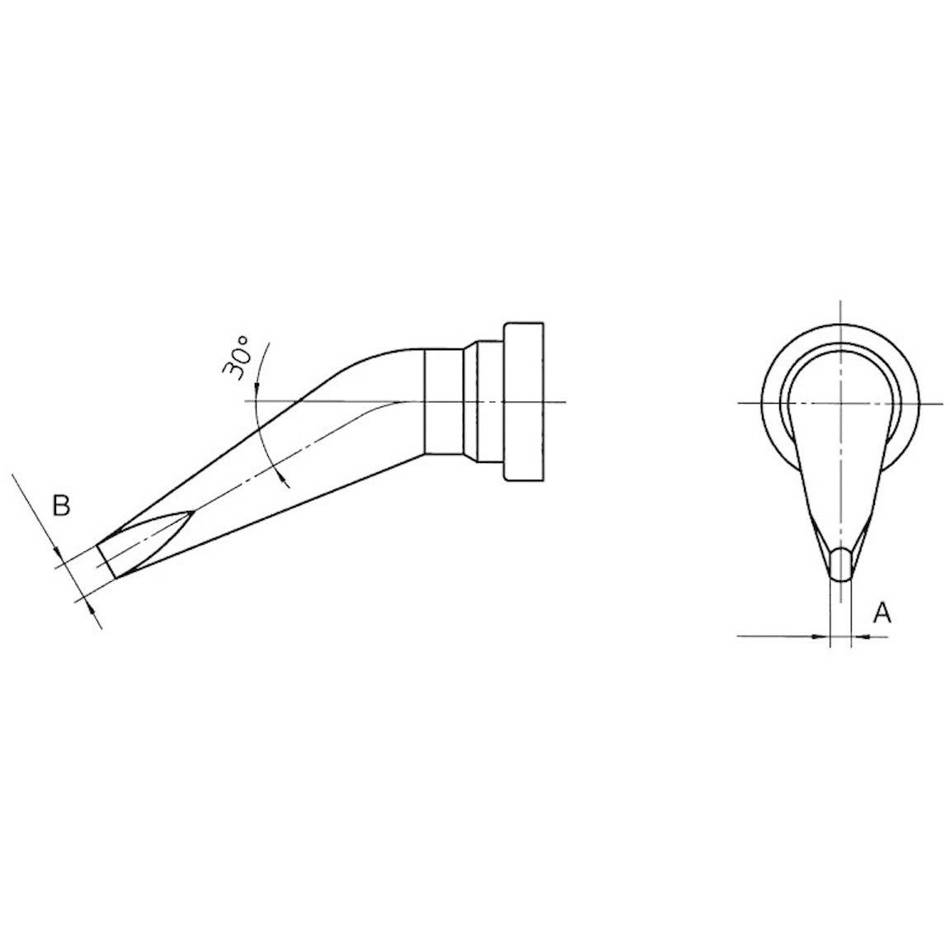Weller - LT-HX - Lötspitze (gebogen, Meißelform, Spitze 0.8mm) für Weller® Lötkolben MLR 80, WSP 80, MPR 80