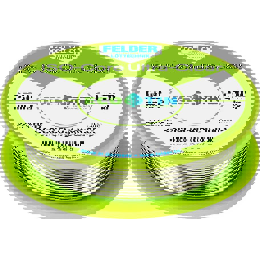 Felder - ISO-Core SAC305 "Ultra Clear" Lötzinn-Spule (0.5 mm, 0.100 kg, Sn96,5Ag3Cu0,5)