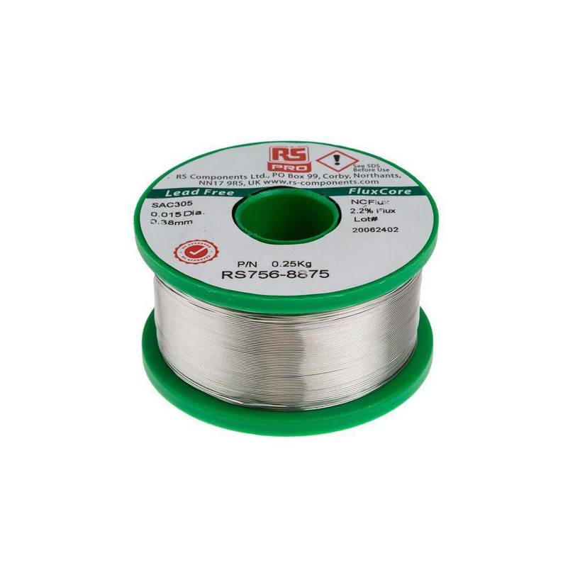 RS PRO - Lötdraht (0.38mm Sn96.5/Ag3/Cu0.5 250g) - 1St.