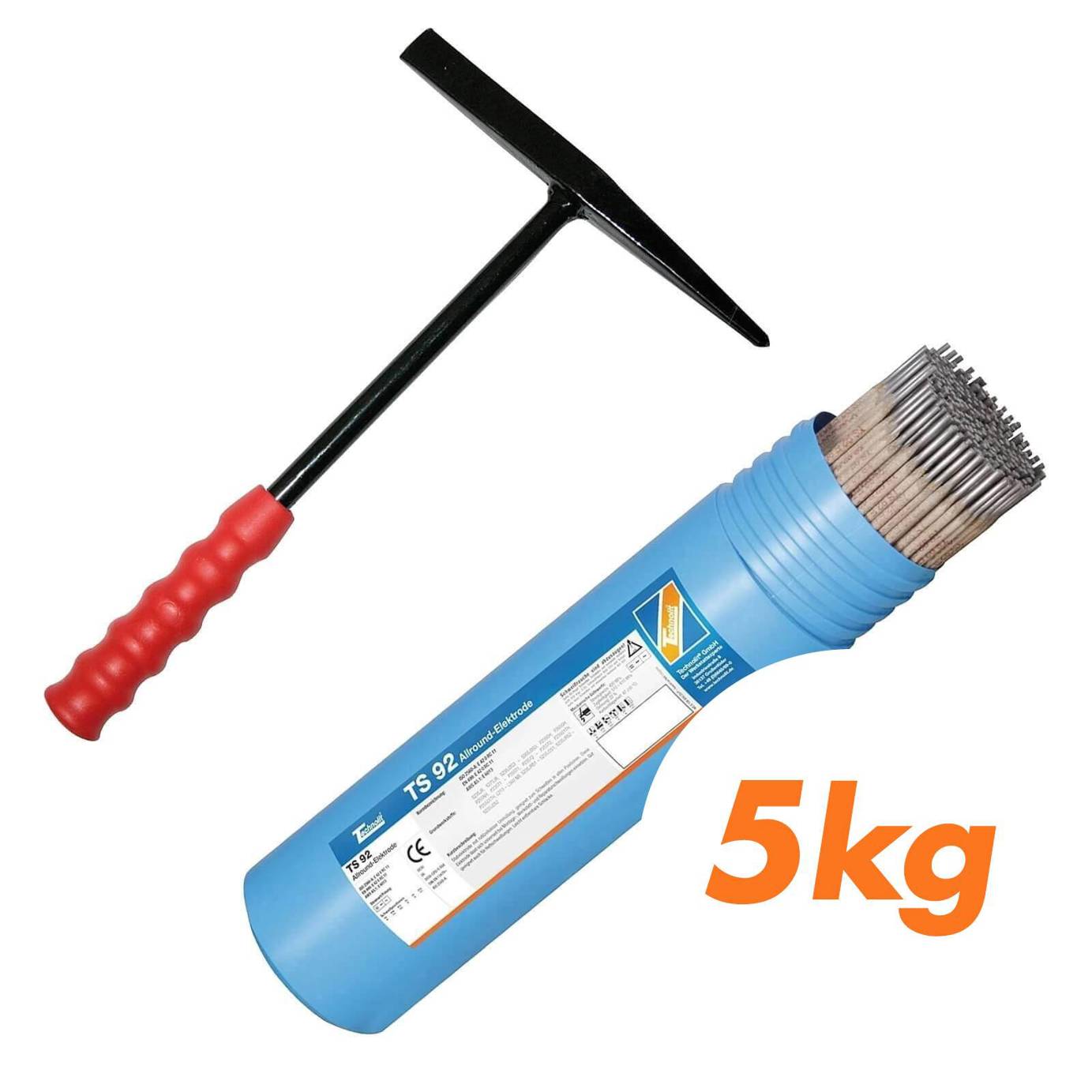 Technolit - TS 92 (Allround-Elektroden) - 5kg Packung mit Schlackenhammer, Größe 2.5x350mm
