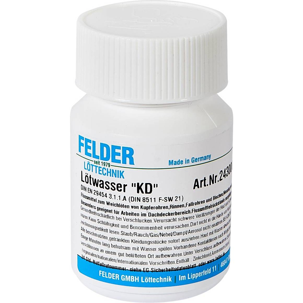 Felder - KD - Sicherheit Lötwasser 100g (GHS: Achtung, Ätzend, Umweltschädlich)