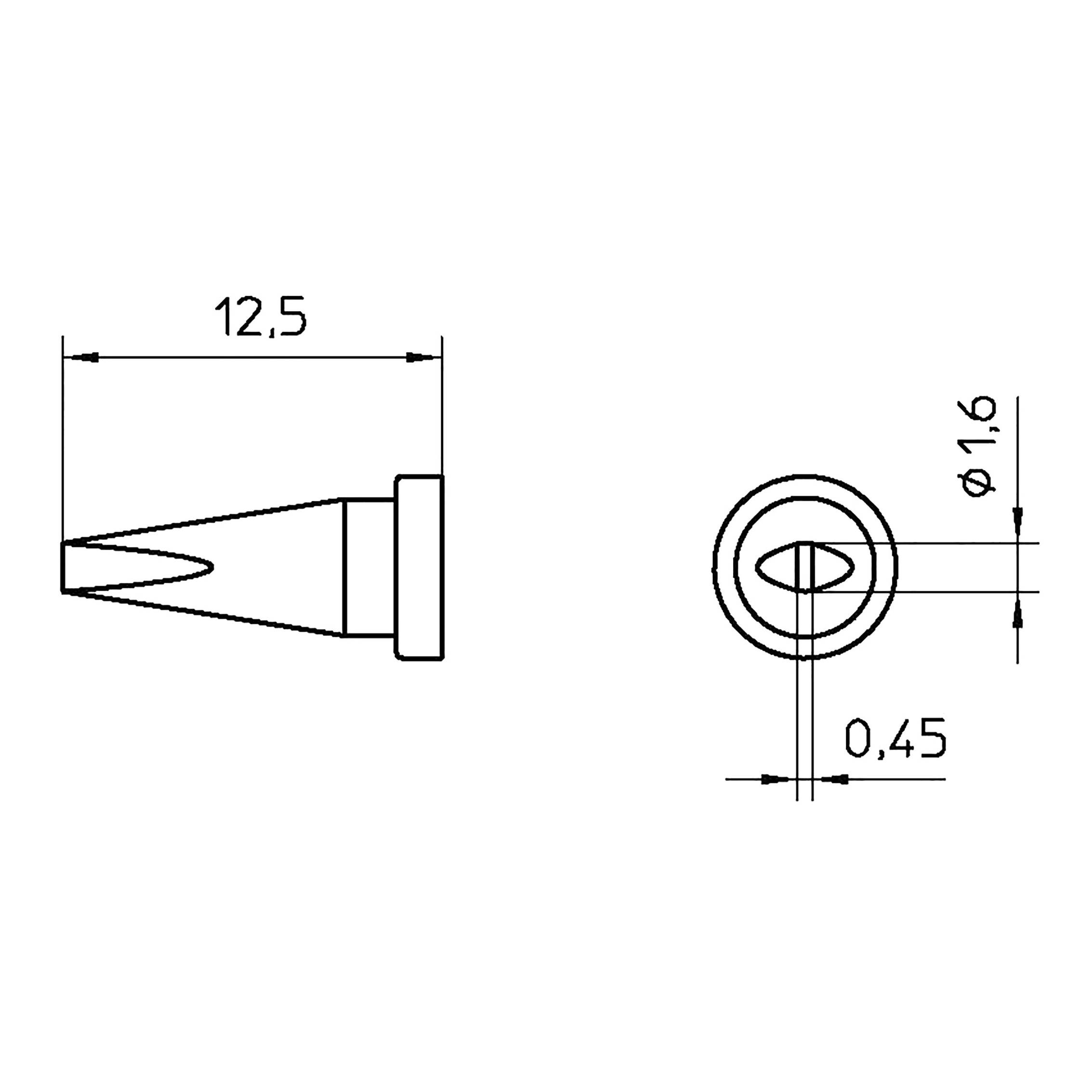 Weller - LT ASL (Meißelform) Lötspitze - Spitzen-Größe 0.45mm, Spitzen-Länge 13mm, Breite 1.6mm
