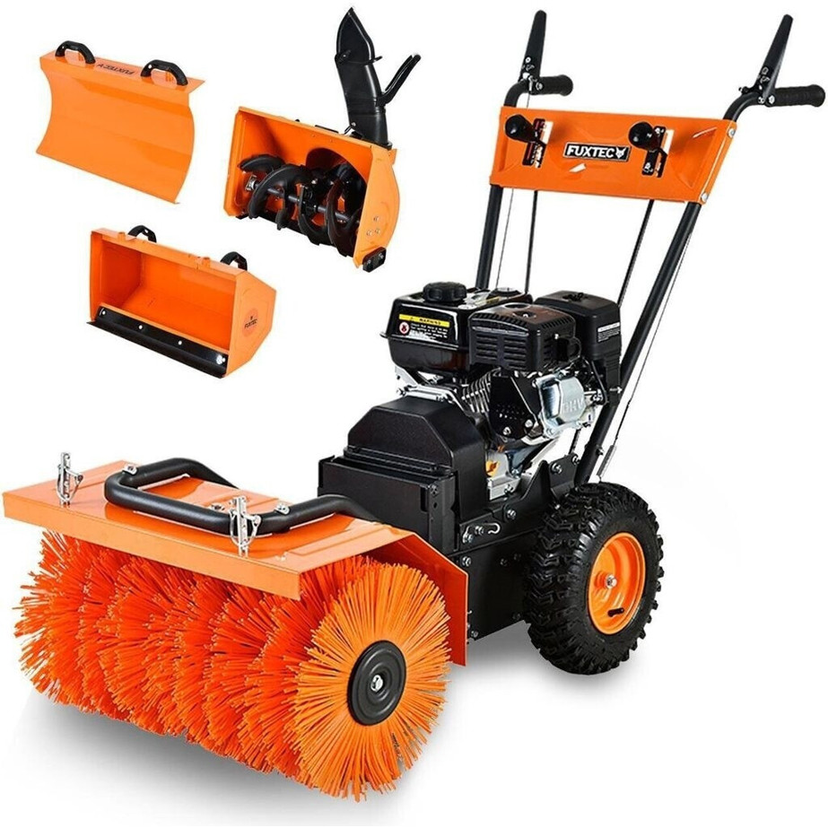 FUXTEC - FX-KM196 SET1 - Benzin-Kehrmaschine - Radantrieb, 60 cm Arbeitsbreite, 5,5 PS