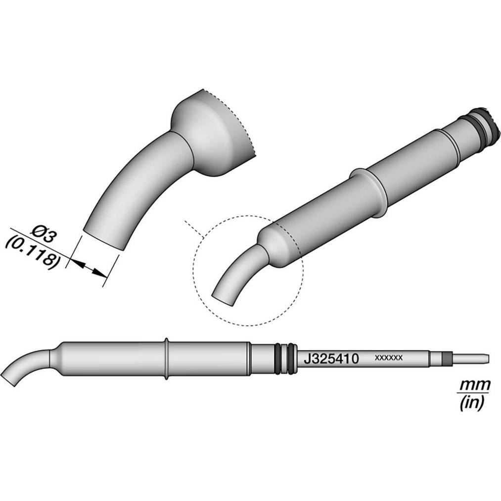 JBC Tools - J325410 - Gebogene Kartusche (L x B) 130 mm x 45 mm