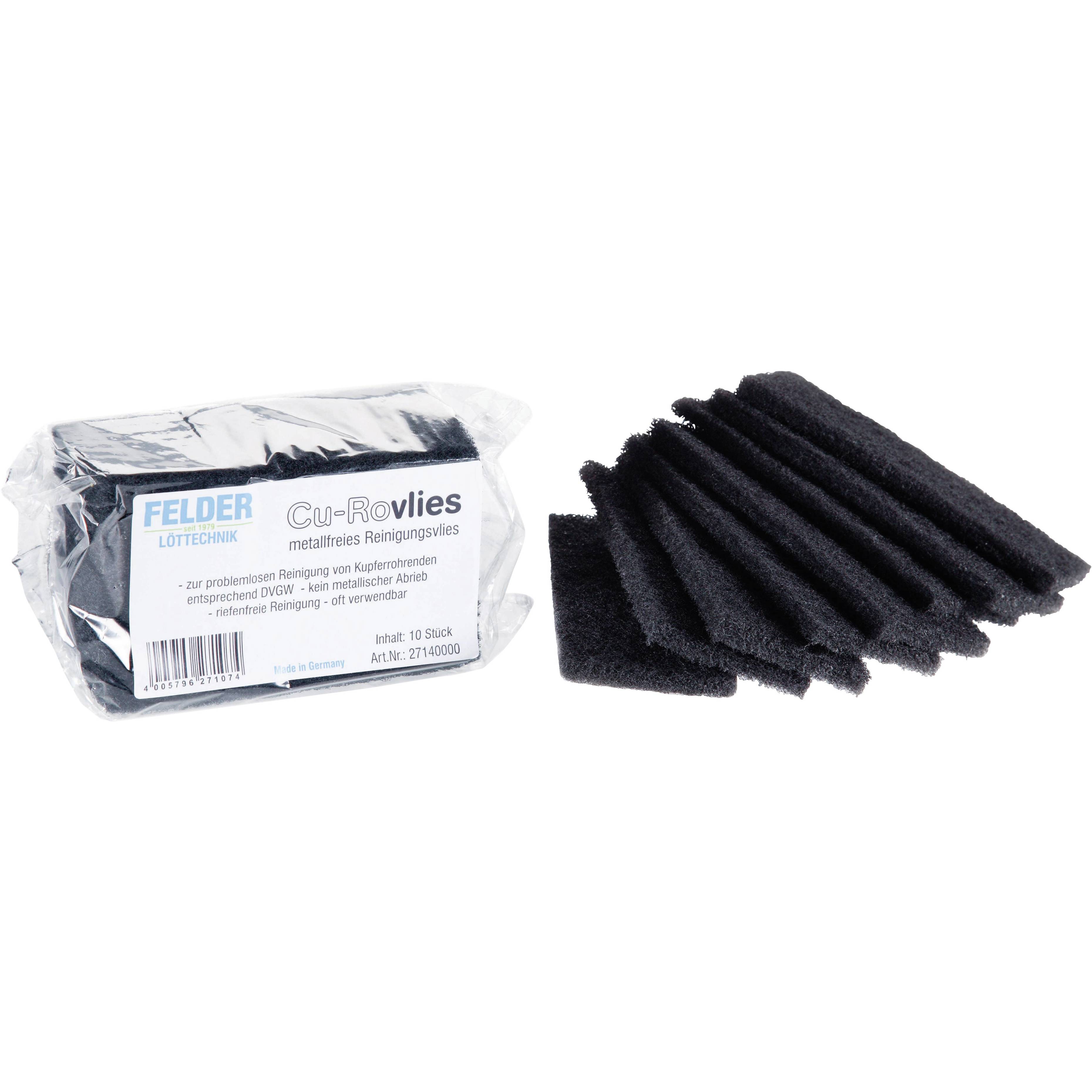 Felder - 60 x 130 x 6 mm (L x B x H) - Cu-Rovlies Reinigungsvlies