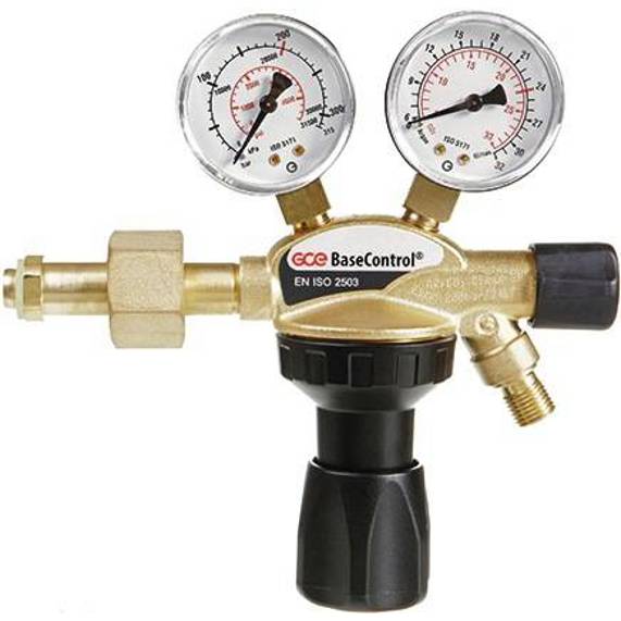 GCE - BaseControl - Flaschendruckminderer Argon/CO₂ 200bar mit Ventil (24l/min)