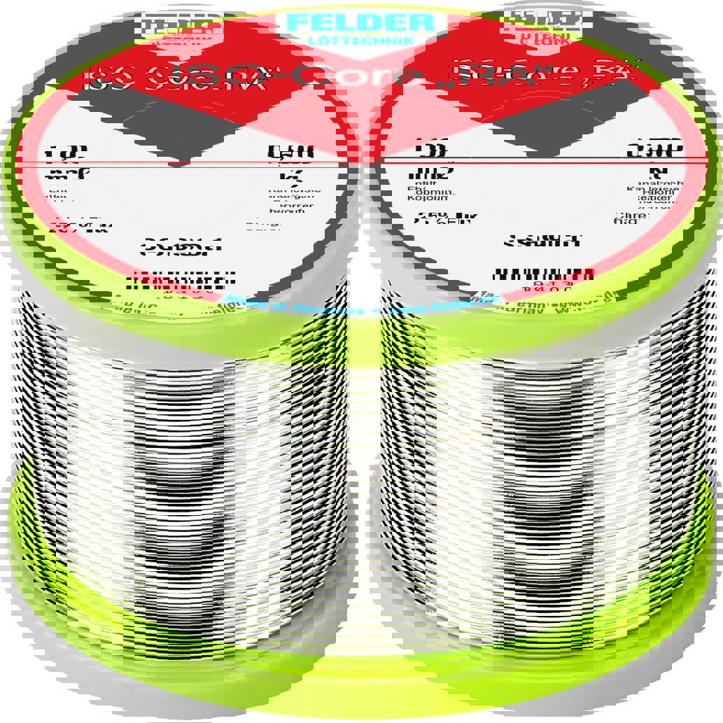 Felder - RA - ISO-Core Sn99,3Cu0,7 Spule Lötzinn bleifrei 1mm 0.500kg