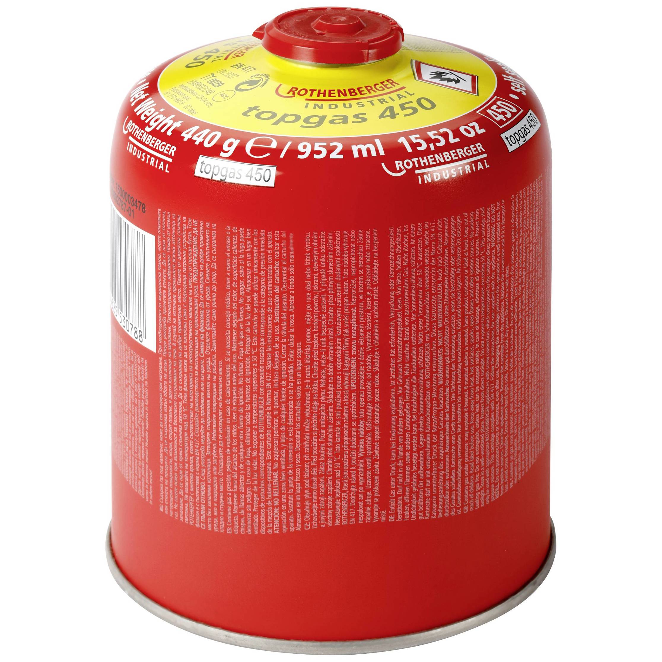 Rothenberger Industrial - 1500003478 - Gaskartusche für Butan/Propan (440 g, 1 St.)